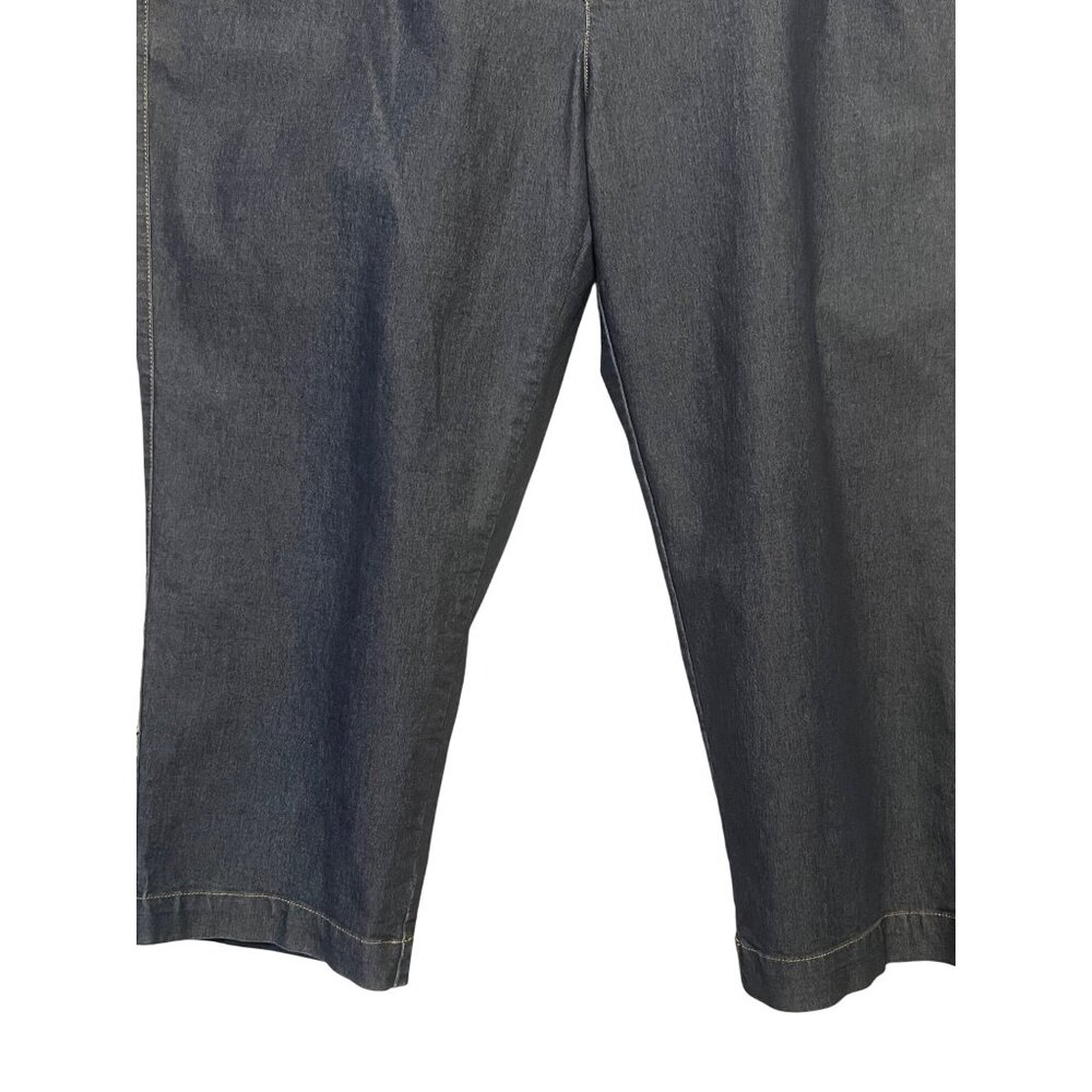 Liz Claiborne Audra 20W Dark Blue Denim Straight Leg Pants Comfortable Quality - Picture 4 of 16